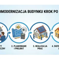 Proces termomodernizacji: audyt energetyczny, planowanie, realizacja prac i dofinansowanie.