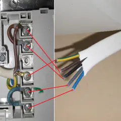 Podłączenie płyty indukcyjnej: przewody fazowe (L1, L2, L3) i neutralny (N1) podłączone do odpowiednich zacisków.
