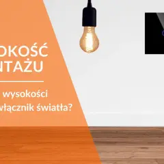 Pytanie: na jakiej wysokości włącznik światła zamontować? Miarka i znaki zapytania sugerują potrzebę ustalenia optymalnej wysokości.