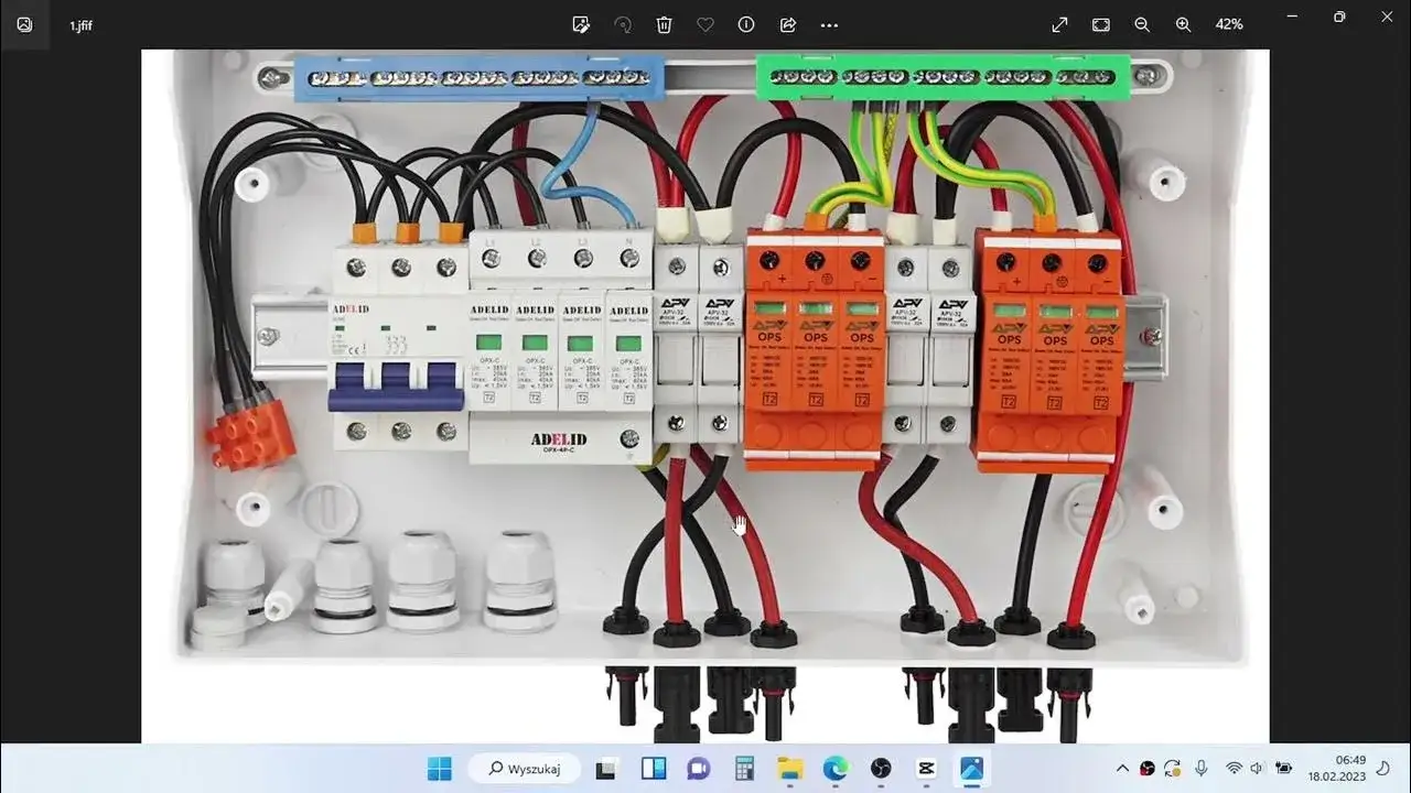 rozdzielnica elektryczna fotowoltaika schemat