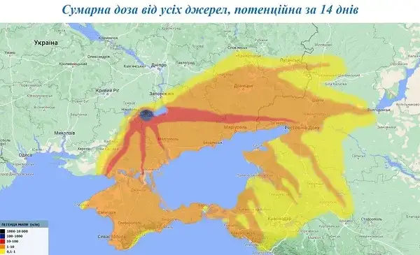 Mapa Elektrownia Zaporoże położenie Ukraina