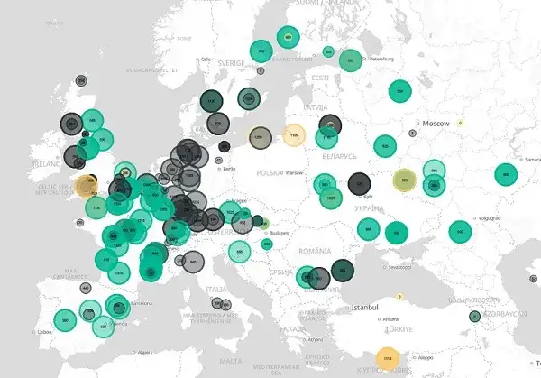 Mapa elektrowni atomowych na świecie