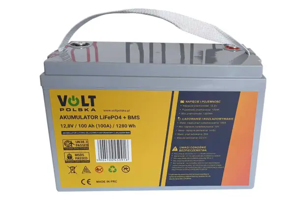 Akumulator litowo-żelazowo-fosforanowy (LiFePO4) z BMS, 12,8V/100Ah. Poznaj różne rodzaje akumulatorów i ich parametry.